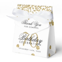 Gold 70th Birthday Thank You Confetti Favor Boxes