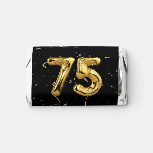 Gold 75th Anniversary Balloons and Confetti Hershey's Miniatures