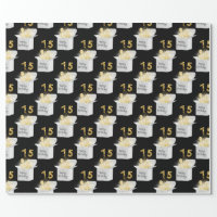 Black Gift Box, and Gold Bow Matte Wrapping Paper