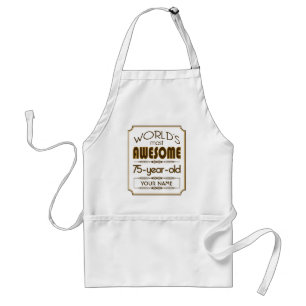 Gold 75th Birthday Celebration World Best Fabulous Adult Apron