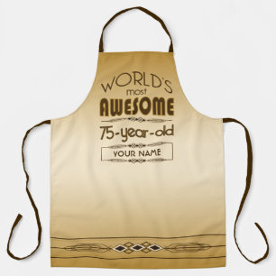 Gold 75th Birthday Celebration World Best Fabulous Apron