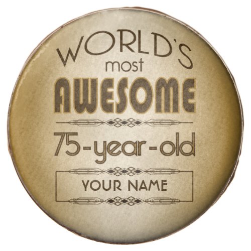 Gold 75th Birthday Celebration World Best Fabulous Chocolate Dipped Oreo
