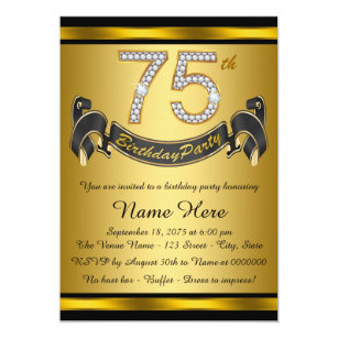 75th birthday invitations zazzle