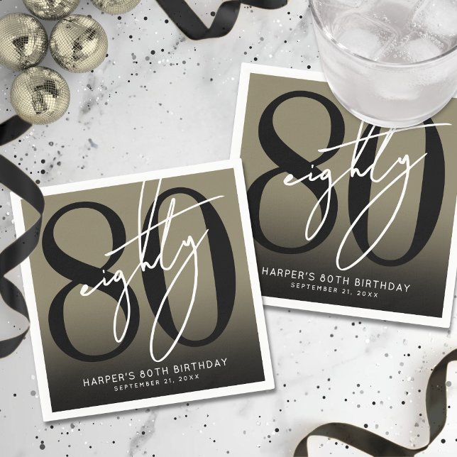 Gold 80th Birthday Party Napkins (Gold 80th Birthday Party Napkins )