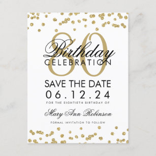 Save The Date 80Th Birthday Invitations 2