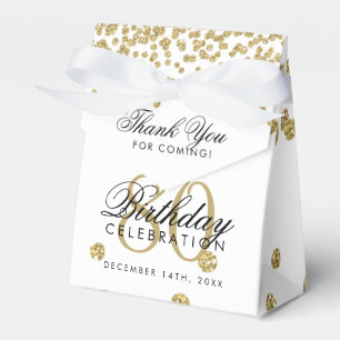 Gold 80th Birthday Thank You Confetti Favor Boxes