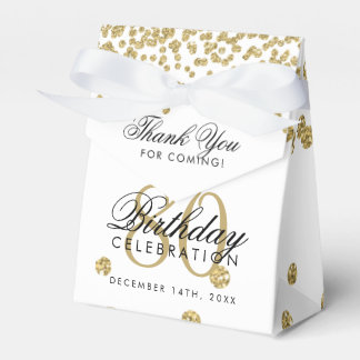 Gold 80th Birthday Thank You Confetti Favor Boxes