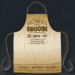 Gold 85th Birthday Celebration World Best Fabulous Apron<br><div class="desc">Celebrate the milestone birthday of your favorite senior citizen with this classy gift reminding them of how fabulous they are. Clean lines and tones of brown, gold and cream make up this simple yet elegant design that may be customized with names, initials or other text. This series is in increments...</div>