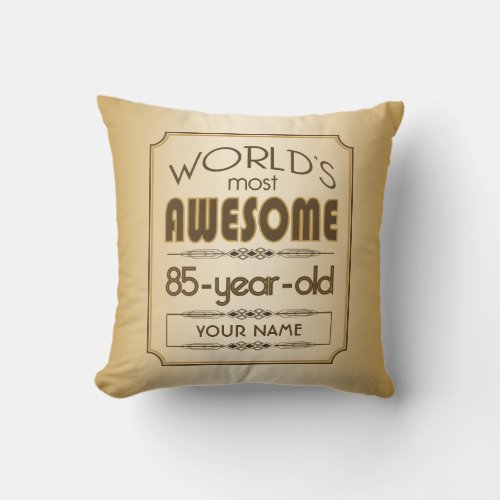 Gold 85th Birthday Celebration World Best Fabulous Outdoor Pillow