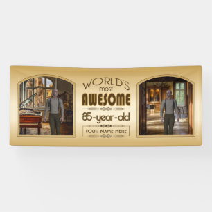 Gold 85th Birthday World’s Best Custom Photo Frame Banner
