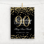 Gold 90th Birthday Glitter Confetti Black Poster<br><div class="desc">Elegant 90th Birthday Gold Black Faux Glitter Confetti banner template.</div>