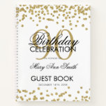 Gold 90th Birthday Guestbook Confetti Notebook at Zazzle