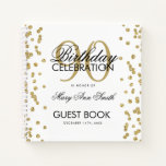 Gold 90th Birthday Guestbook Confetti Notebook at Zazzle