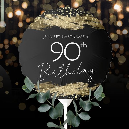 Gold 90th Birthday Party Balloon