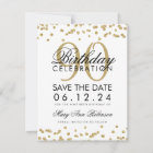 Gold 90th Birthday Save Date Confetti