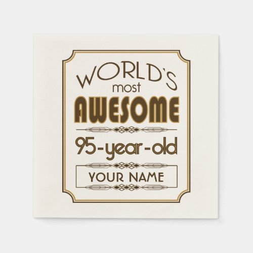 Gold 95th Birthday Celebration World Best Fabulous Paper Napkins