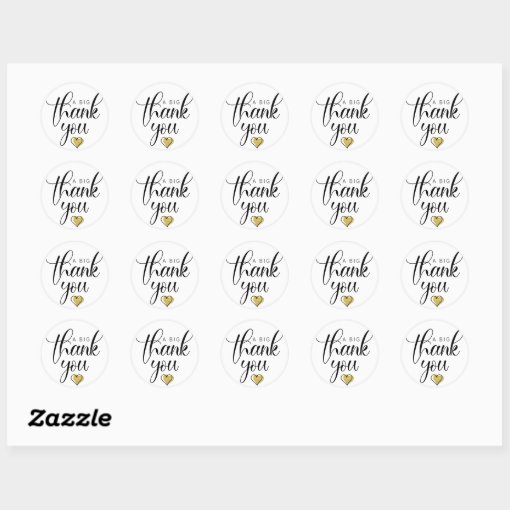 Gold A Big Thank You Thanks Clipart Thank You So A Classic Round ...