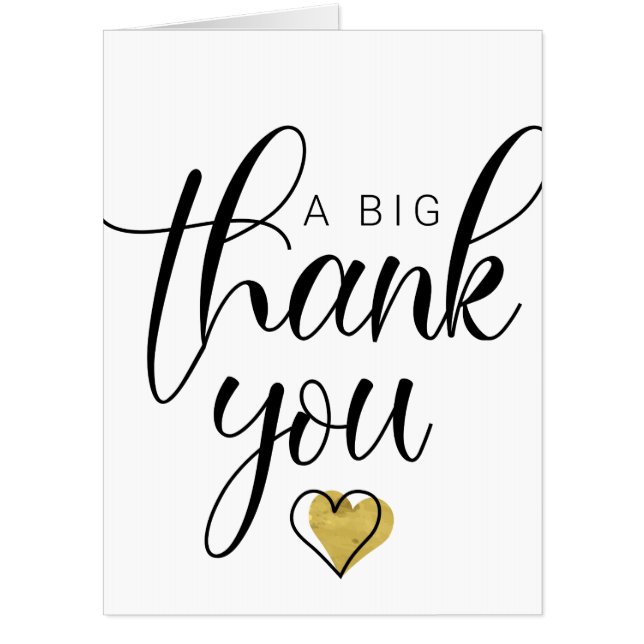 Gold A Big Thank You Thanks Clipart Thank You So C Card (Front)