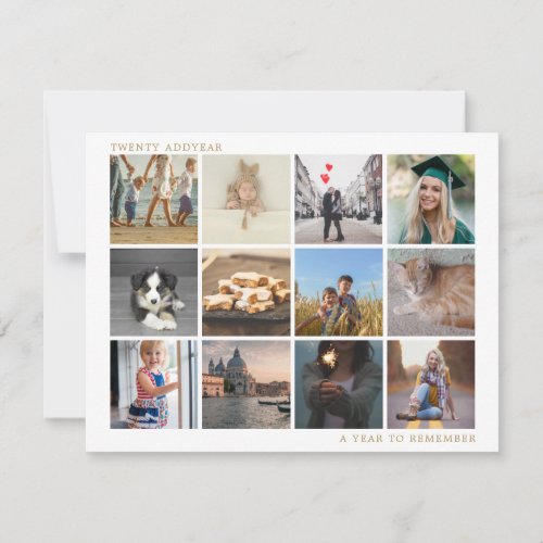 Gold A Year To Remember Family Photo Christmas Holiday Card