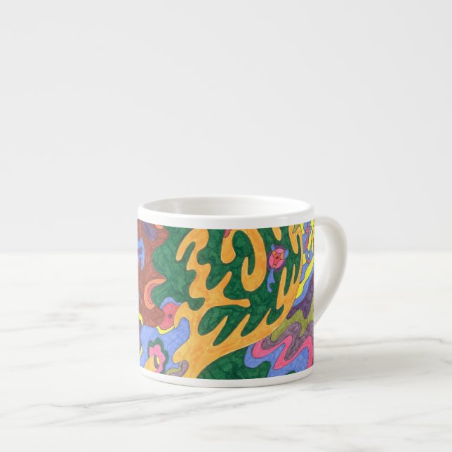 "Gold" Abstract Art Espresso Cup (Front Right)