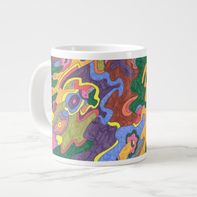 "Gold" Abstract Art Giant Coffee Mug (Front Left)