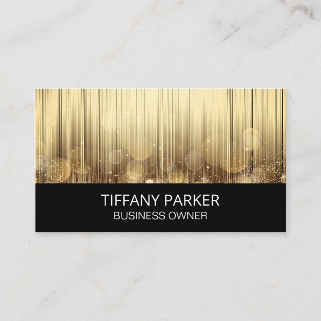 Gold Abstract Background | Bokeh Business Card (Front)
