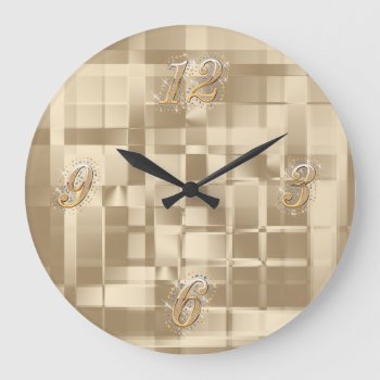 Gold Abstract Bling Wall Clock by UTeezSF at Zazzle
