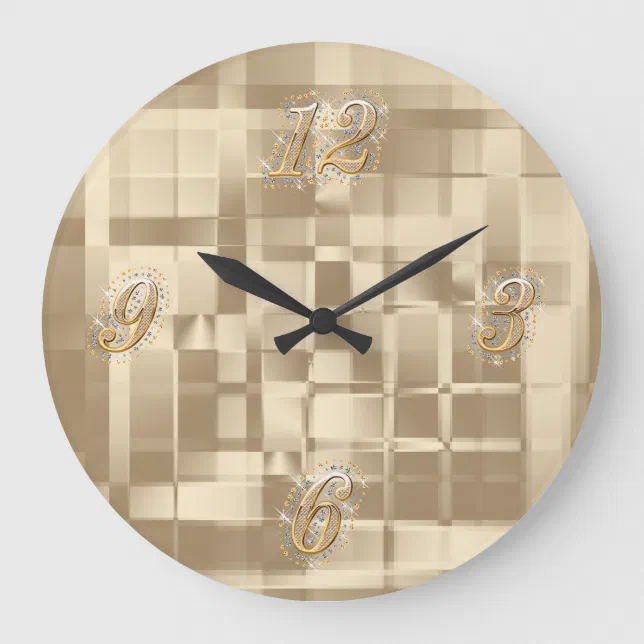 Gold Abstract Bling Wall Clock Zazzle