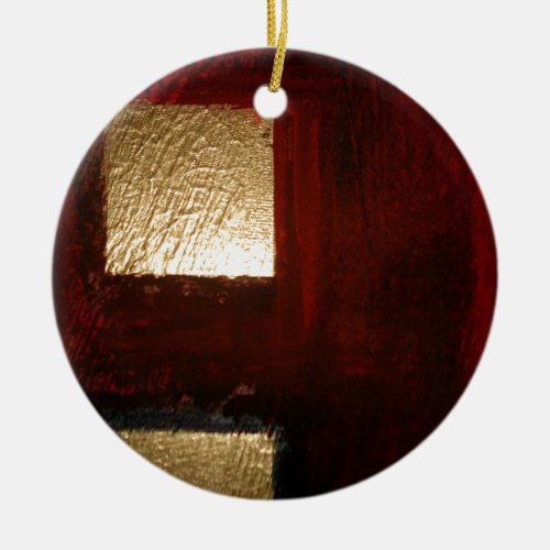 Gold Abstract Ceramic Ornament