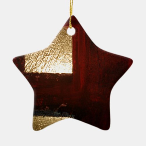 Gold Abstract Ceramic Ornament