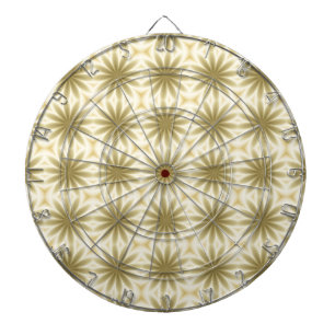 Gold Abstract Christmas Flowers Dart Board