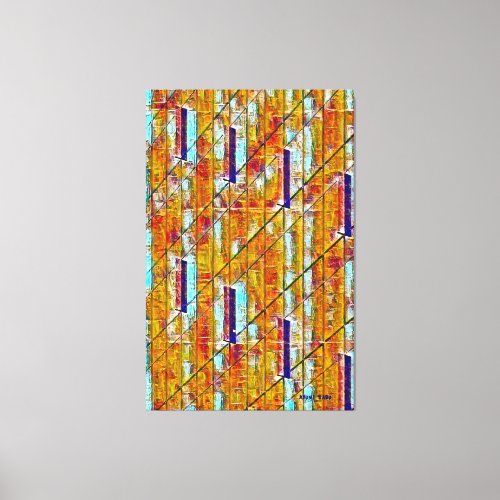 Gold Abstract Cubism Acrylic Texture Canvas Print
