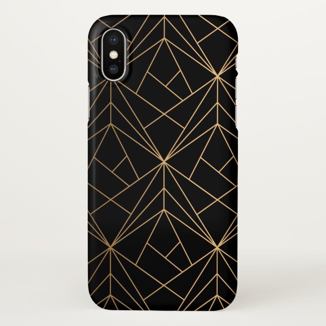 Gold Abstract Geometric Pattern | iPhone X Case (Back)