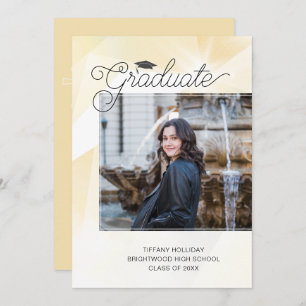 Gold Abstract Graduation Bible Verse Photo Announcement