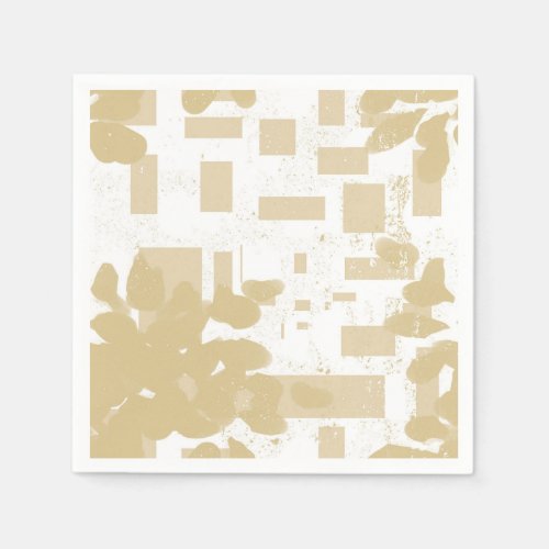 Gold abstract leaves and geometry wedding napkins