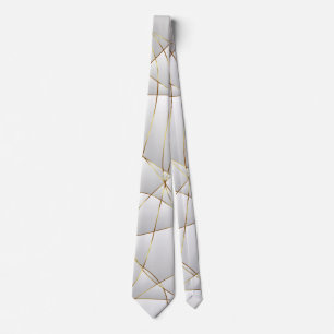 Gold Abstract Lines Neck Tie