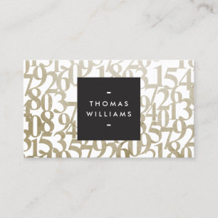 Gold Abstract Numbers for Accountants, Accounting Business Card