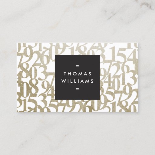 Customizable Gold Abstract Numbers for Accountants, Accounting Business Cards