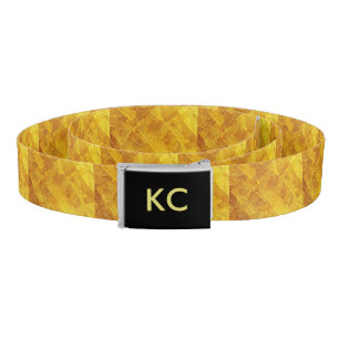 Gold Abstract Pattern Canvas Belt