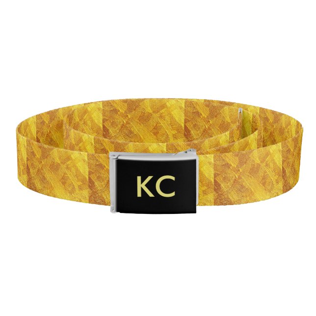 Gold Abstract Pattern Canvas Belt (Coil)