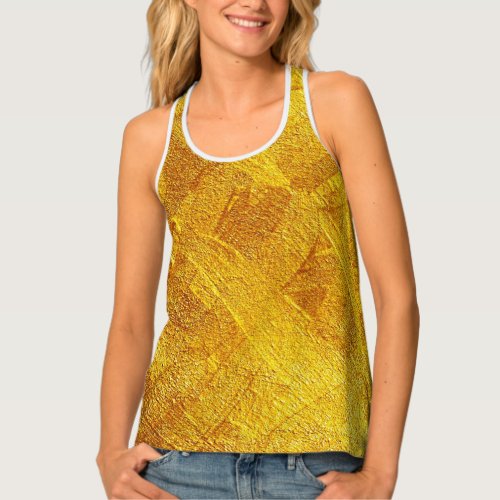 Gold Abstract Pattern PAO Racerback Tank Top