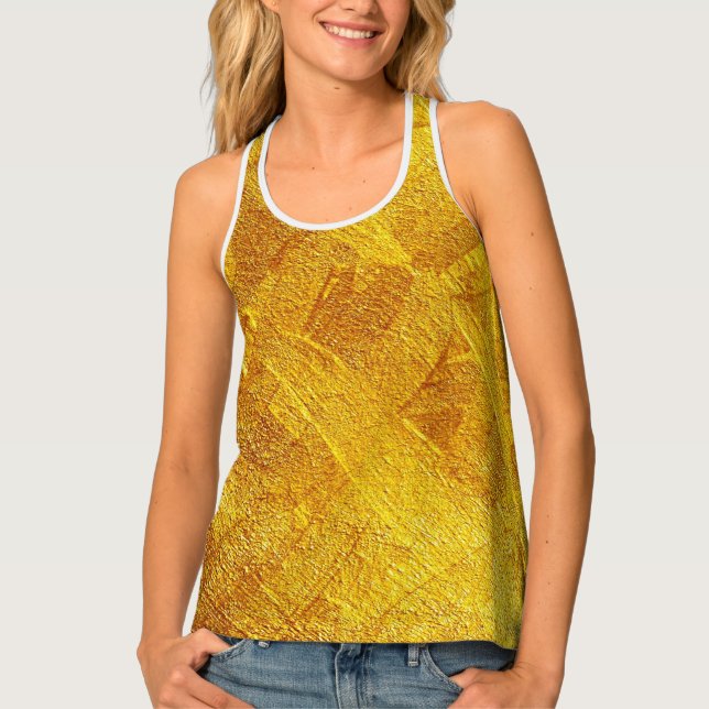 Gold Abstract Pattern PAO Racerback Tank Top (Front)