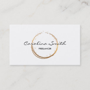 Gold Abstract Simple White Business Card