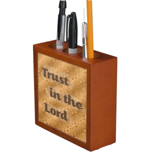 Gold Abstract Trust in the Lord Desk Organizer