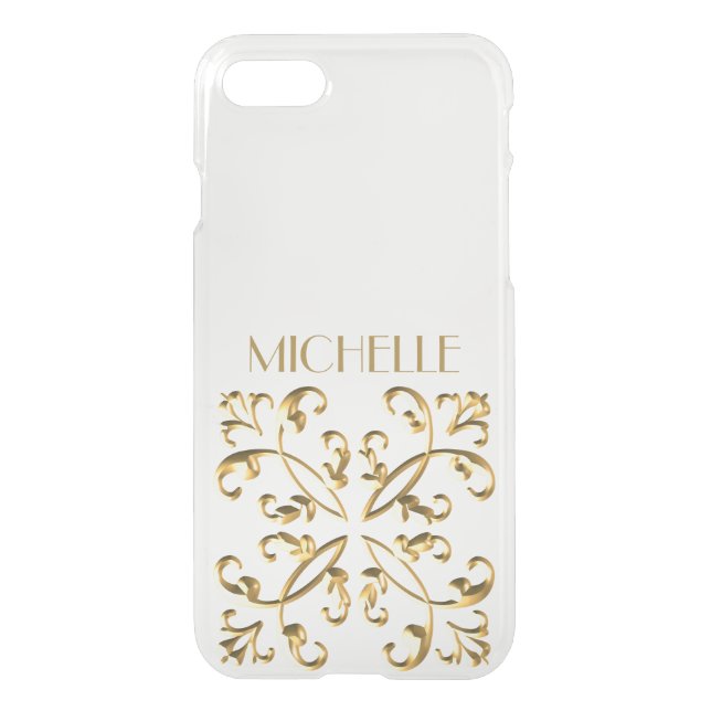 Gold Accent with Name Uncommon iPhone Case (Back)