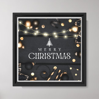 Gold Accented Festive Art Stretched Canvas Print