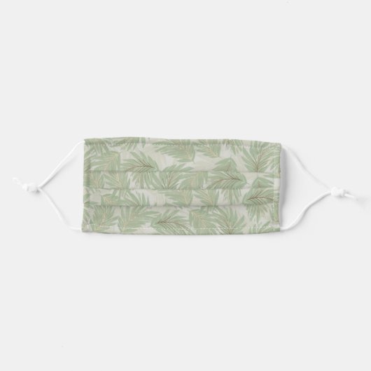 Gold Accented Palm Fronds Adult Cloth Face Mask (Front, Folded)