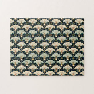 Gold Accented Patterned Japanese-inspired Jigsaw Puzzle