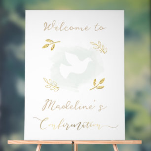 gold accents Confirmation welcome Acrylic Sign