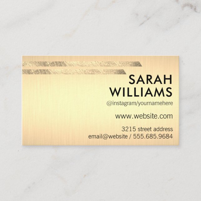 Gold Accents / Golden Business Card (Front)